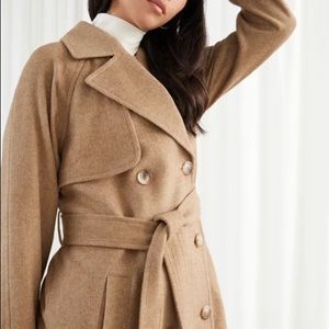 & Other Stories Wool Belted Trench Coat, NWT